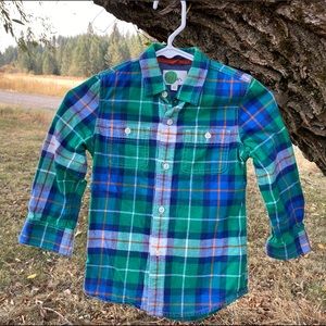 Boden 6-7 Boys Flannel Button Down Shirt
